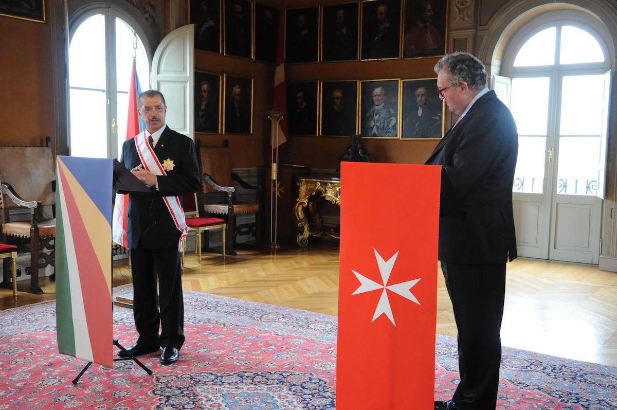 The Order of Malta’s Grand Master receives the President of Seychelles
